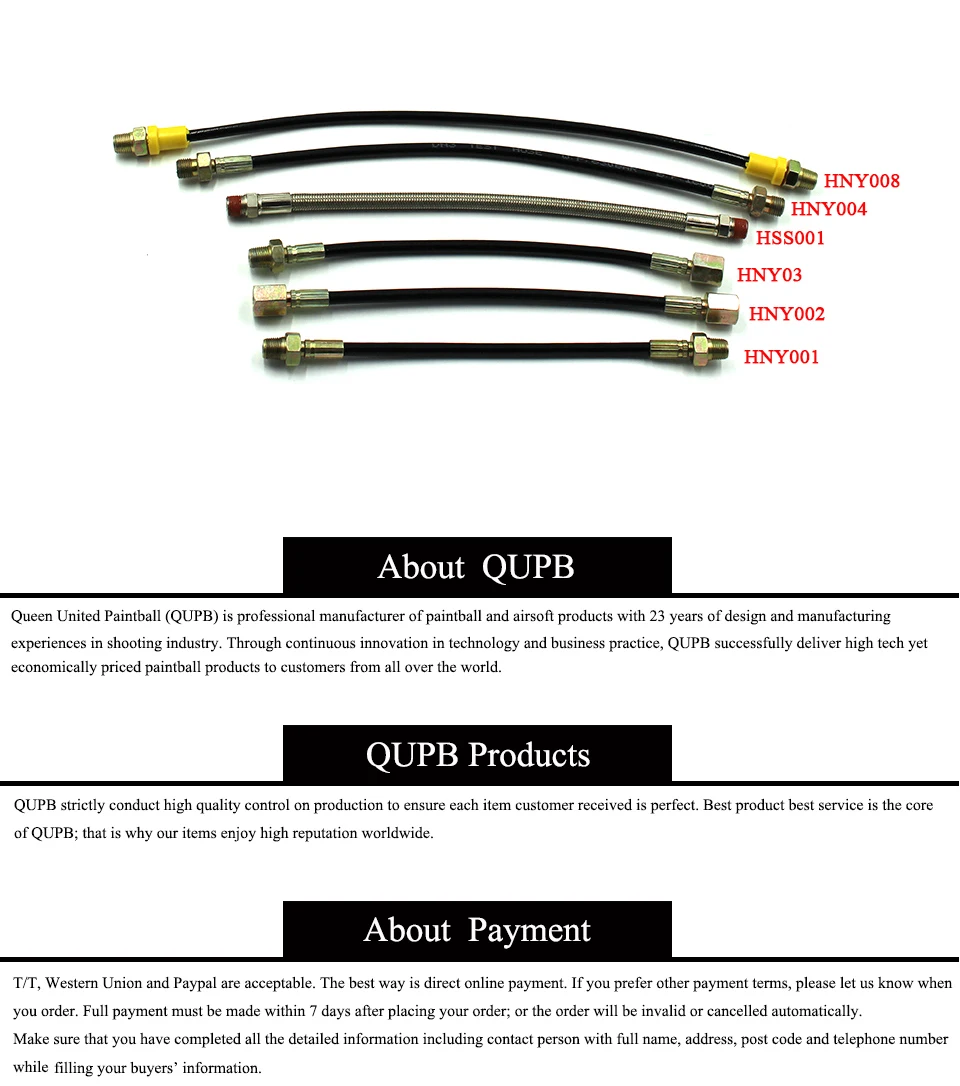 QUPB Пейнтбол страйкбол шланг линия с пружиной обернутый 46 см длинные G1/8 Женский* G1/8 Женская нить HSP001