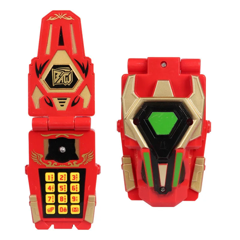 Dinosaur Rangers Morpher Mobile Phone Model with Action Figures Sound Light Early Education Toy for Children