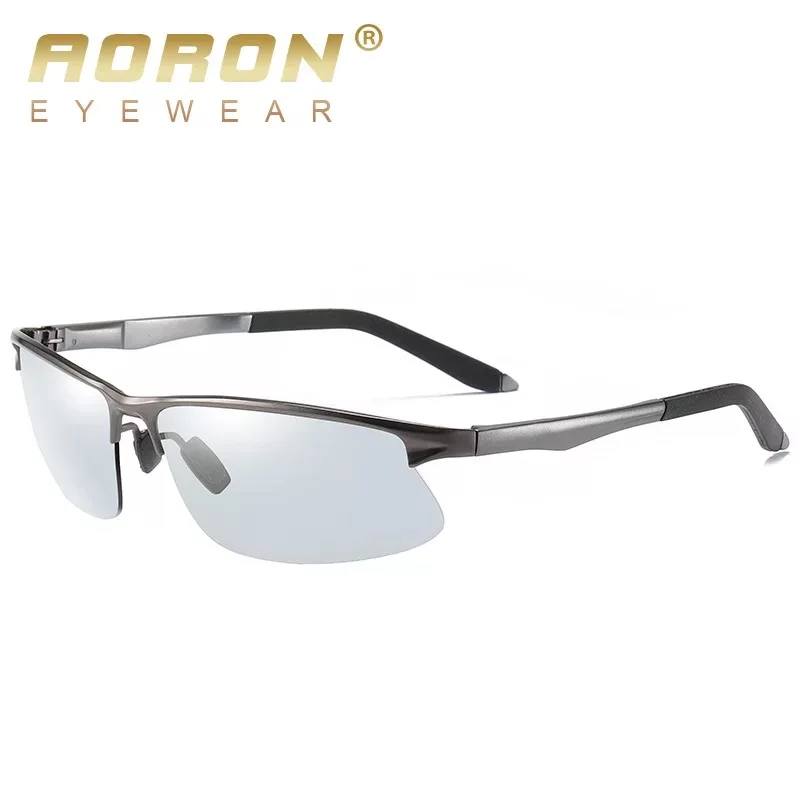 

AORON New Arrival Photochromic Chameleon Polarized Sunglasses Men Brand Designer Change Color Lens Driving gafas oculos de sol