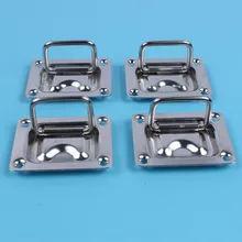 " Нержавеющая сталь пол Лифт ручка пряжка 4 шт