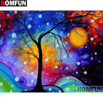

HOMFUN Full Square/Round Drill 5D DIY Diamond Painting "Cartoon tree" 3D Embroidery Cross Stitch 5D Home Decor Gift A13263