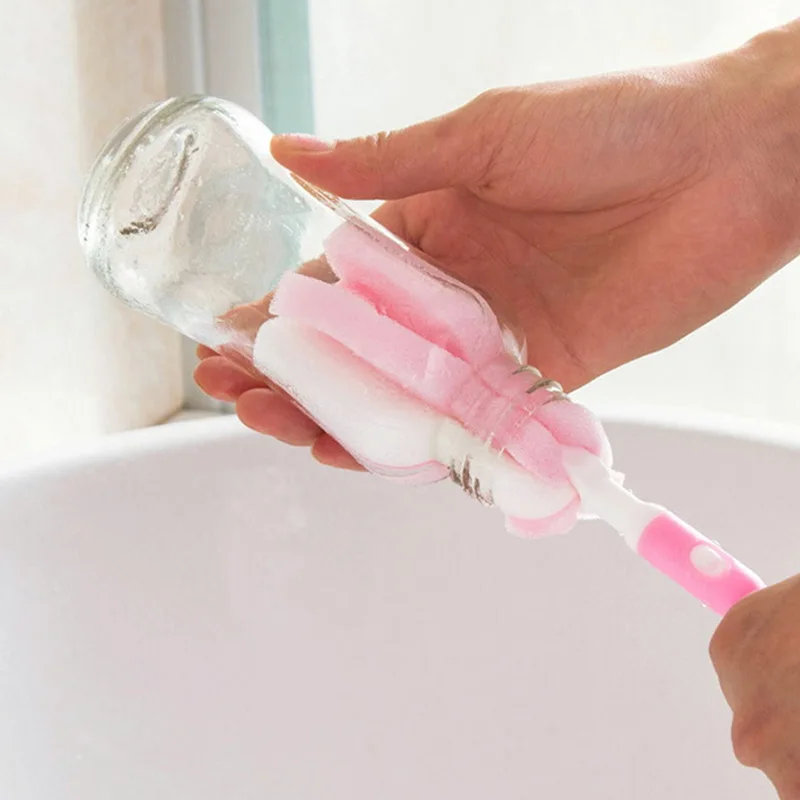 

Hoomall Random Color Handle Soft Sponge Bottle Cleaner Creative LongTableware Cup Cleanning Brush Tools Kitchen Cleaning Tools