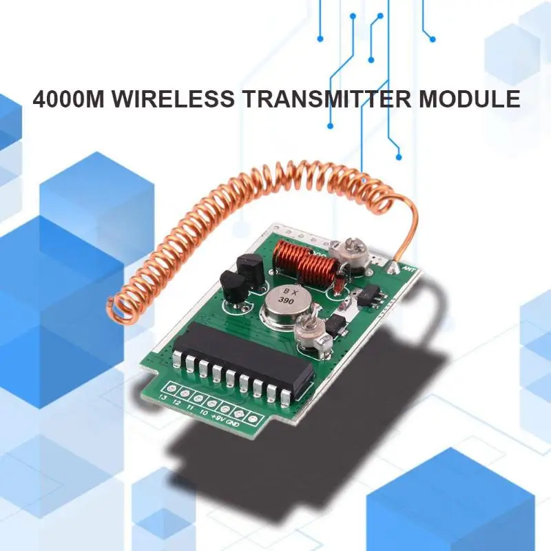 390 МГц 4000 м Радиочастотный пульт беспроводной передатчик модуль PCB плата приемник комплект