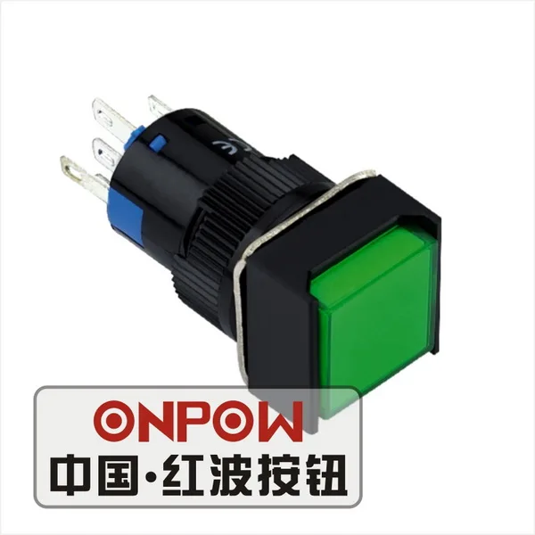 Green 16mm Momentary//Latching Plastic Light Pushbutton Switch 1NO 1NC//2NO 2NC