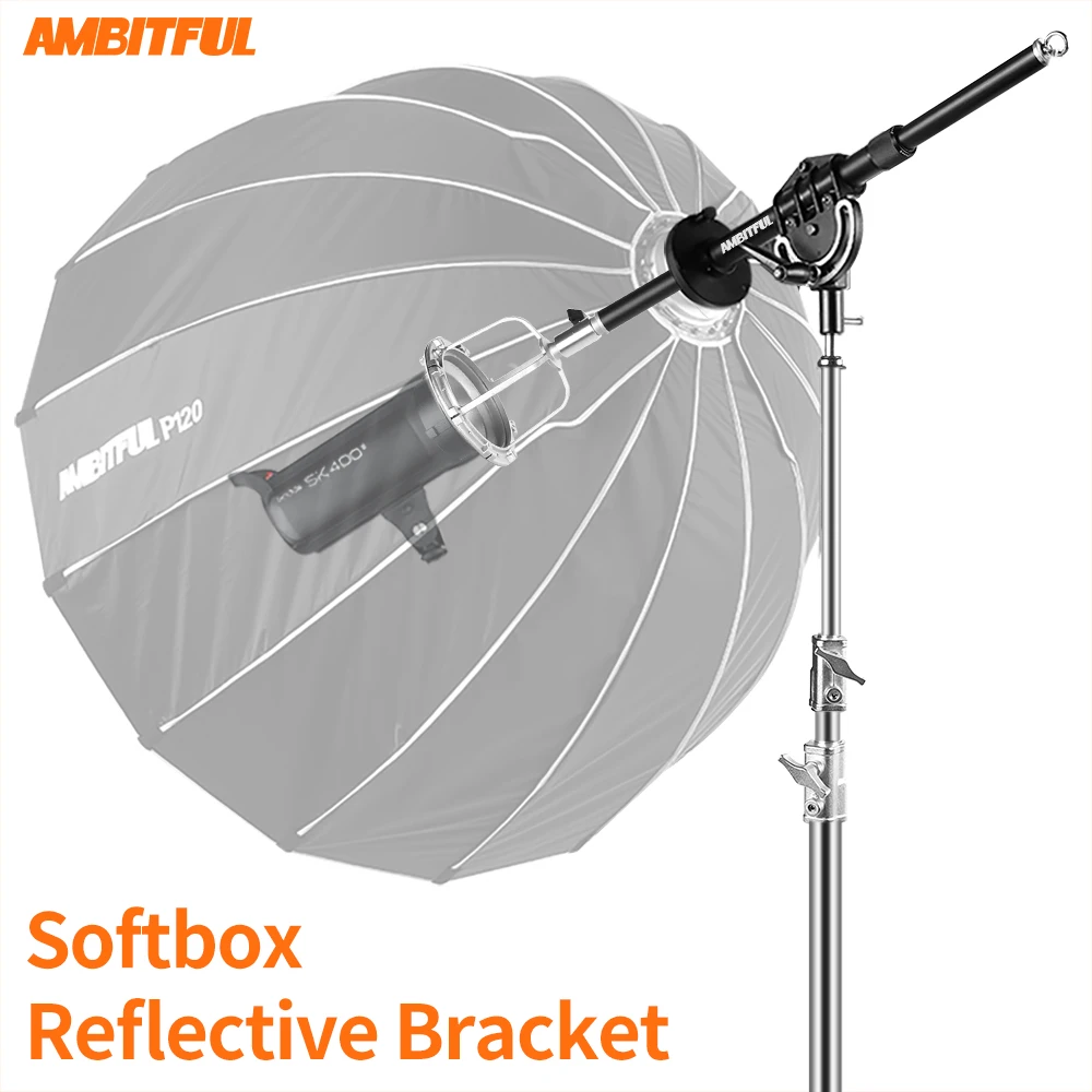

AMBITFUL Bowens Softbox Reflector Extendable Bracket Mount Adapter for Bowens Elinchrom Profoto Mount Speedlite Stduio Flash