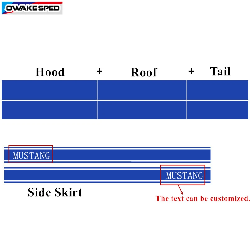 Спортивные полосы капот автомобиля крыша Хвост дверь сторона весь стикер Авто индивидуальные кузова наклейки внешние аксессуары для Ford Mustang