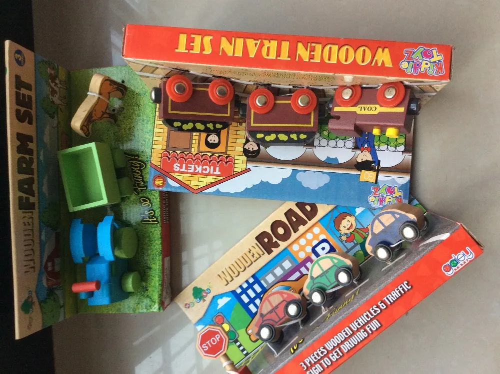 Brand wood Vehicle toys / wooden traffic railway track train/farm truck