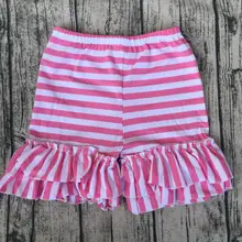 Милые детские розовые и белые полосатые мягкие хлопковые леггинсы для малышей с оборками штаны для маленьких девочек