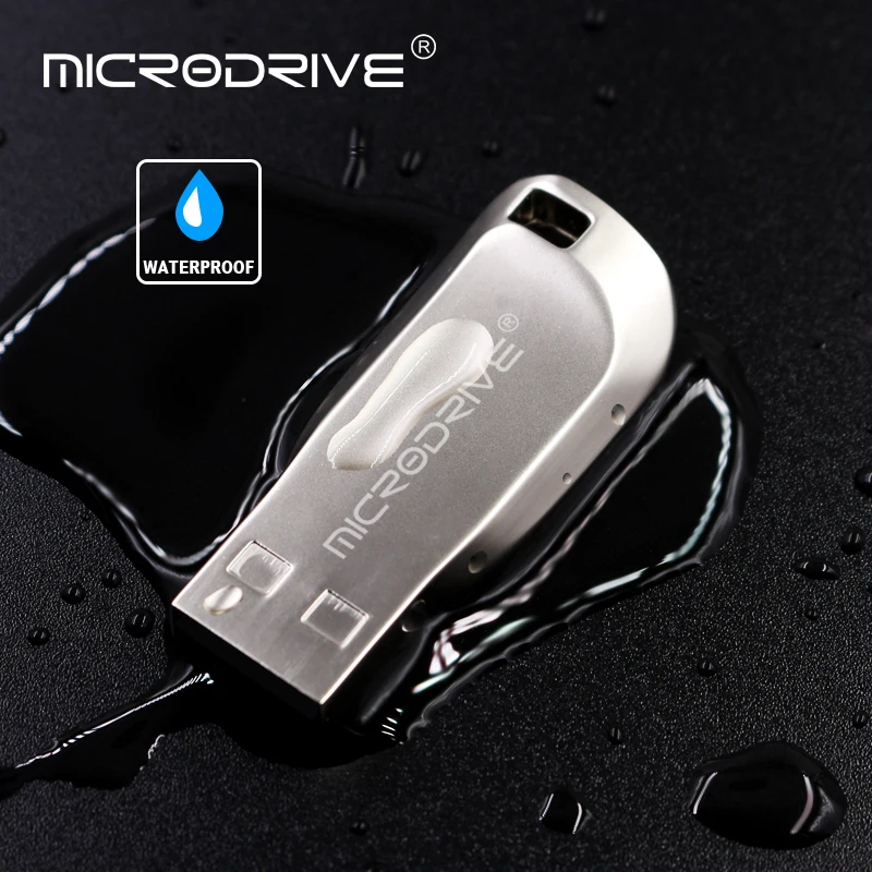 Microdrive usb флеш-накопитель 64 ГБ 32 ГБ 16 ГБ 8 ГБ 4 ГБ флеш-накопитель Флешка водонепроницаемый металлический серебристый u диск memoria cel usb stick подарок