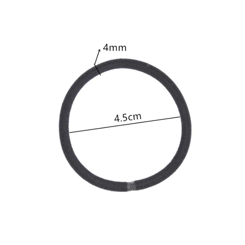 10 шт./партия, 4 мм, толщина, для взрослых, черный цвет, эластичные резинки для волос, для девочек, веревки для волос, Женский хвостик, держатель