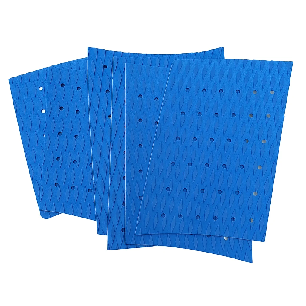 6pcs 3mm Adhesive EVA Traction Pad Tail Deck Pads for Surfboard Longboard Kiteboard Outdoor Water Sports Surfing Deck Grip Mat