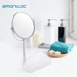 2 в 1 smartloc Утюг макияж зеркало с коробкой Ванная комната составляют Ванна зеркала Косметические контейнер для хранения 360 Вращающийся