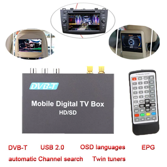 Автомобильный аналоговый ТВ тюнер DVB T с двойной антенной различные каналы