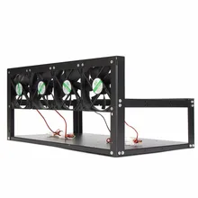 6 Graphics Card GPU Mining Rig Aluminum Case with 4 12cm Fans Open Air Frame for ETH ZEC for Bitcoin Mining Case Kit