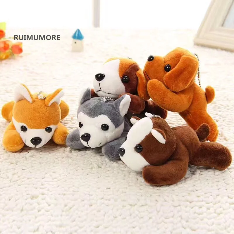 Kawaii Mix 5models 10CM length approx. dog Plush Toy ; Gift kid's key
