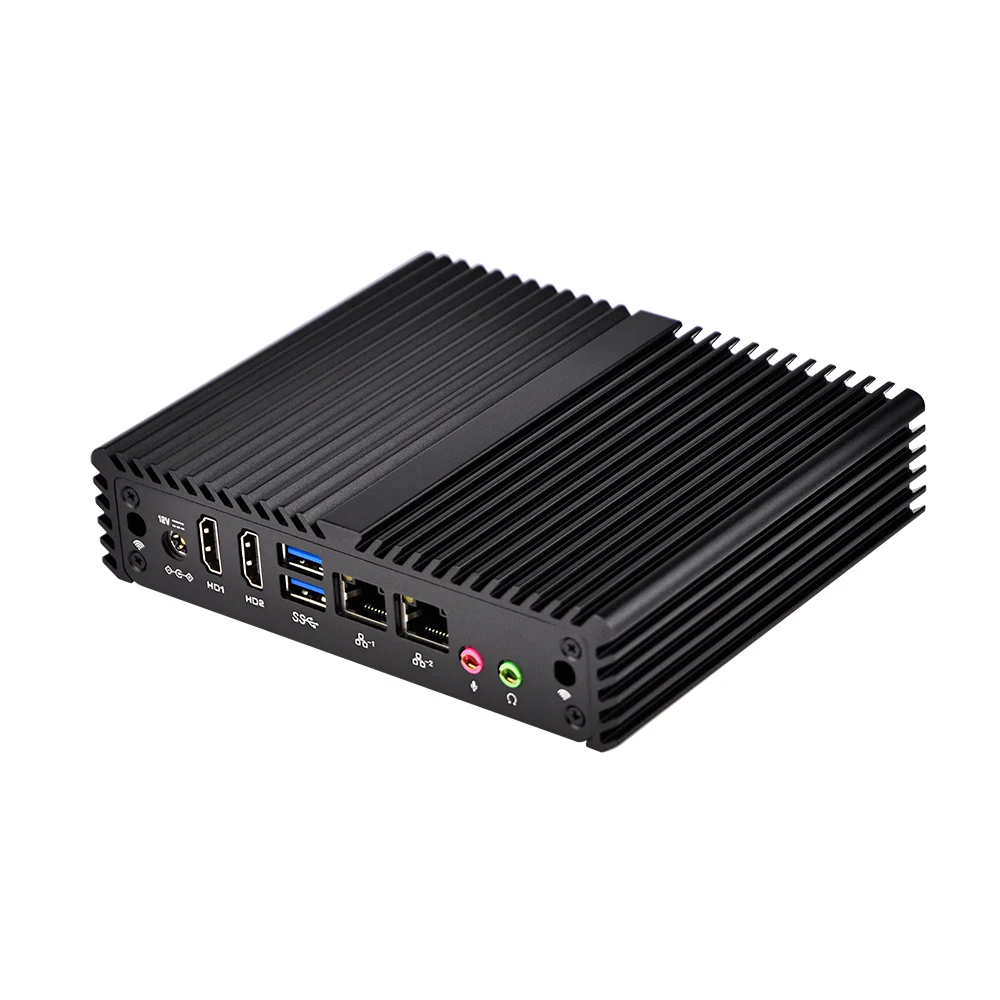 Безвентиляторный процессор Intel Celeron N3160 windows 10 мини ПК 2 * гигабитная Lan Поддержка HDD
