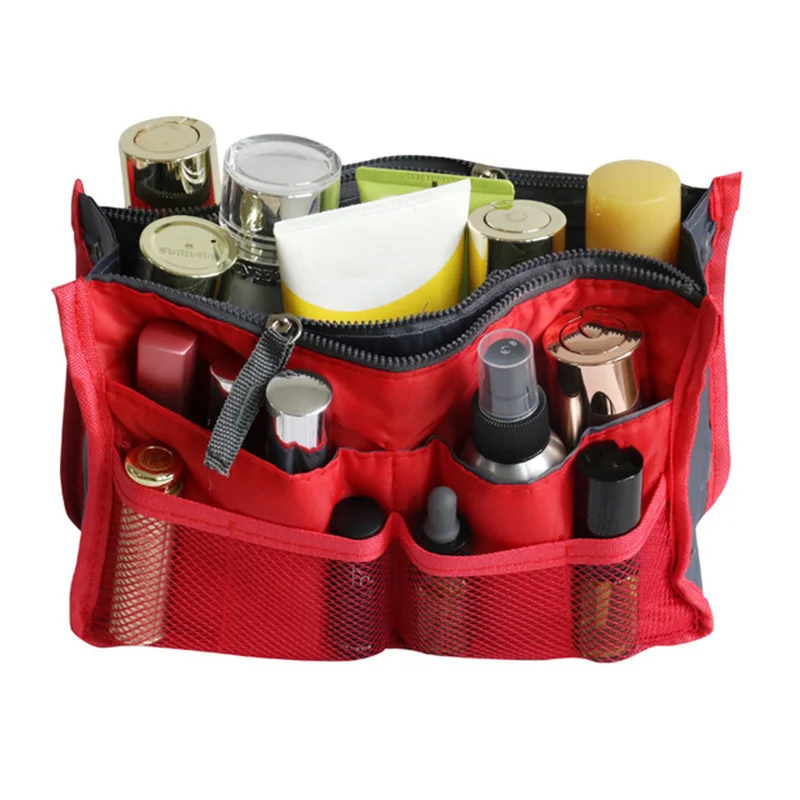 

Organizer Insert Storage Bag Women Nylon Travel Organizer Handbag Purse Large liner Ladies Makeup Cosmetic Bag Cheap Female Tote
