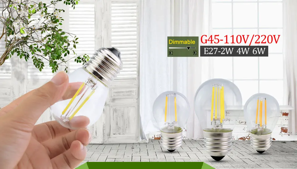 110v 220v led filament light G45 (1)