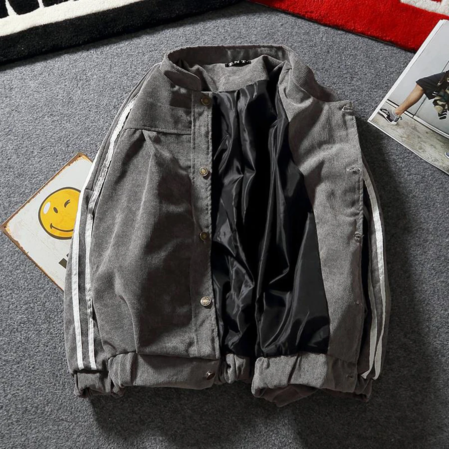 Куртка бомбер мужская винтажная Anorak уличная японская Вельветовая с воротником