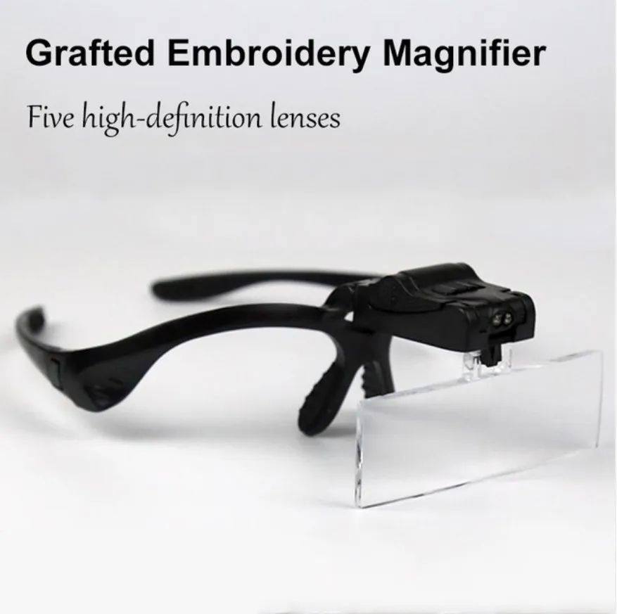 Черная Светодиодная лампа с лупой для макияжа/татуировки/наращивание ресниц прививка вышивка Лупа