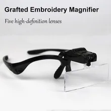 Черная Светодиодная лампа с лупой для макияжа/татуировки/наращивание ресниц прививка вышивка Лупа