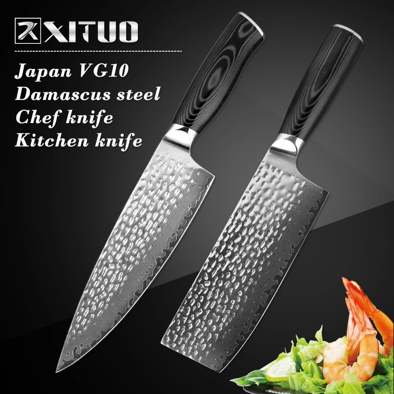  XITUO Damascus Knife 8 inch Professional Chef Knife 67 layer Damascus Steel Kitchen Knives Cleaver  - 32874942970