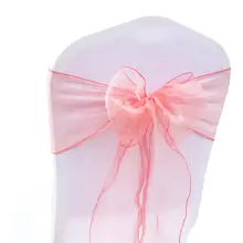 200 шт. коралловые пояса для стула из органзы 18 см* 275 см бант для украшения свадебной вечеринки