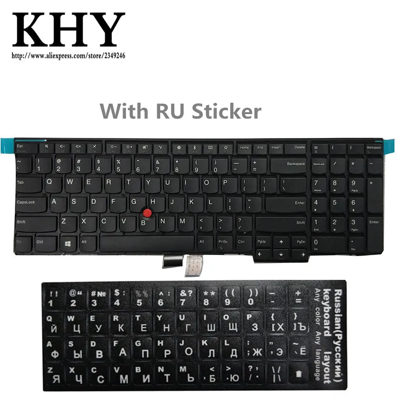 Новая оригинальная американская клавиатура для ThinkPad L570 FRU 01AX610 01AX651/совместимая с w/RU наклейка "Россия" 01AX633 01AX674