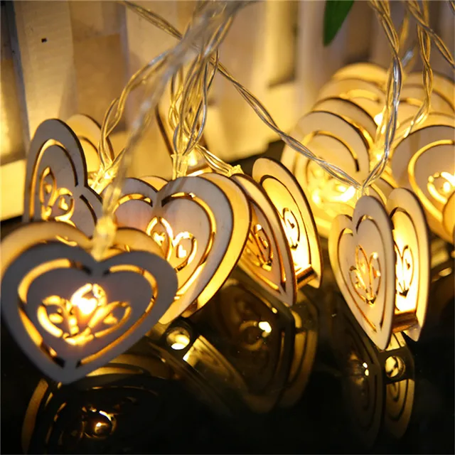 2017 10 LED Heart Shape Window Curtain Lights String Lamp House Party