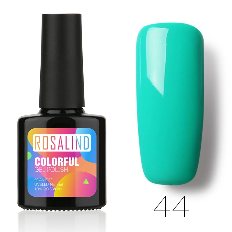 44 ROSALIND гель 1S P+ черная бутылка 10 мл чистый цвет 58 цветов 31-58 Гель-лак для ногтей УФ замачиваемый долговечный Гель-лак - Цвет: 44