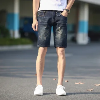 

2019 Summer Five Points Jeans Hole Men's Hollow Short Denim Shorts Brand Clothing Breathable Denim Shorts