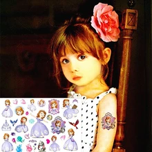Child Temporary Body Art Sofia Princess Flash Tattoo Sticker 17*10cm Waterproof Tatoo Beauty EN71 Quality Tatto FREE SHIPPING