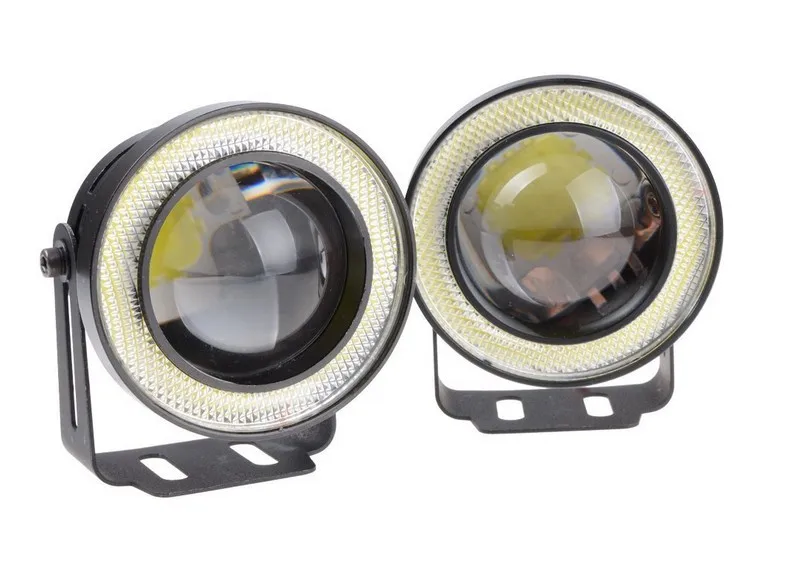 2 шт. Автомобильный Cob Led Ангельские Глазки Противотуманные фары Halo объектив