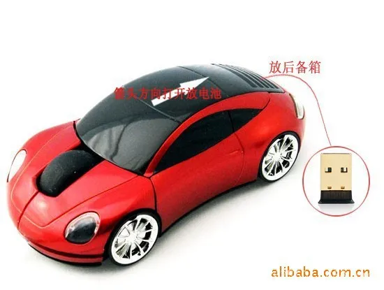 2,4G Автомобильная мышь Porsche, беспроводная мышь с подсветкой, светильник, излучающий всадника, Интернет кафе, беспроводная мышь для ноутбука, автомобильная мышь - Color: Red