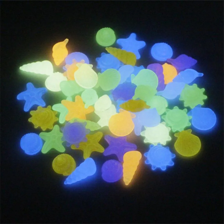 10PCS Creative Luminous Fish Tank Resin Conch Shell Stone Decoration Stone Aquarium Fish Tank Decoration Stone 40