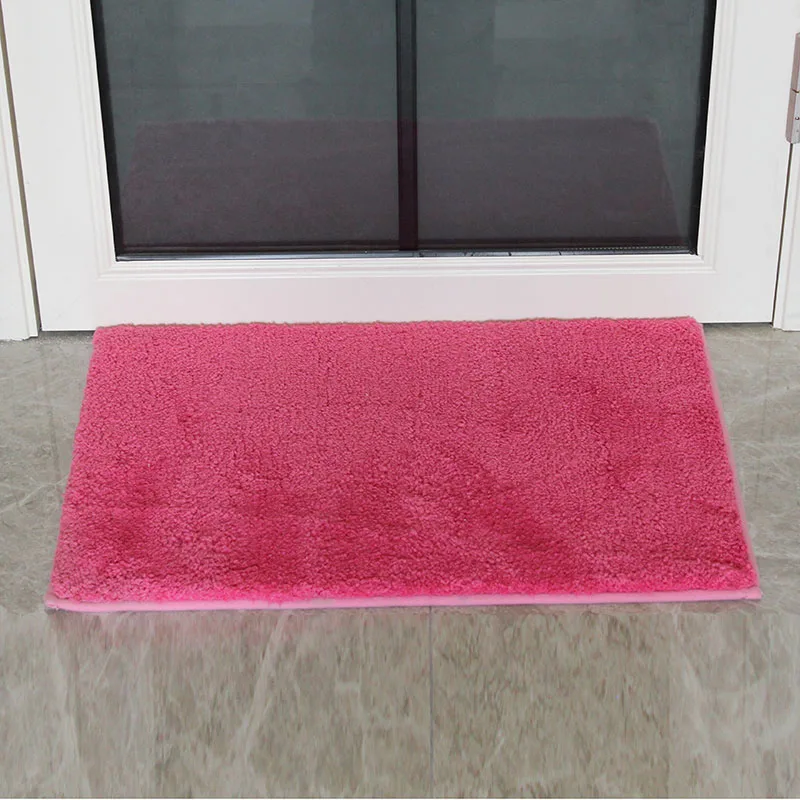 

40Ч60cm Soft Door Mats Without Rubber Backing Rose/ Green Plain Doormats Safe For Vinyl Plank Flooring Bedroom Rugs Bath Mat