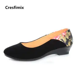 Chaussures плиты Femmes Для женщин модные комфортные флоковые женские удобные туфли без шнуровки, обувь на плоской подошве; женские кожаные туфли