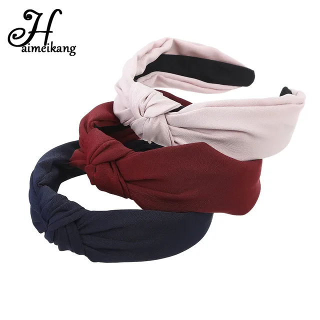 US $3.24 Haimeikang Women's Sports Hairbands Cross Knot Headbands Turban Headwear For Women Hairband Elastic