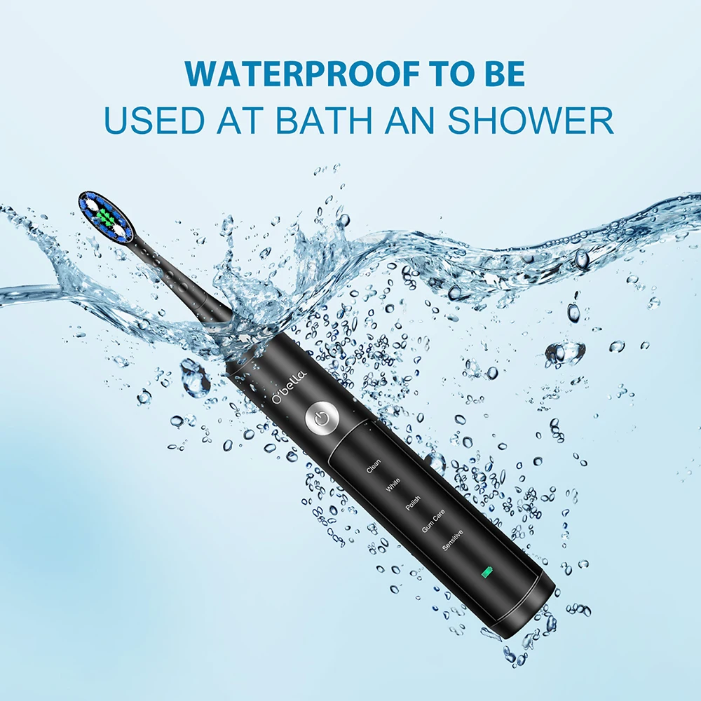 Ceny Nowy O BELLA 071B elektryczna soniczna szczoteczka do zębów 48000 obr min akumulator ustne dla dorosłych szczoteczki do zębów z 4 sztuk DuPont końcówki zamienne