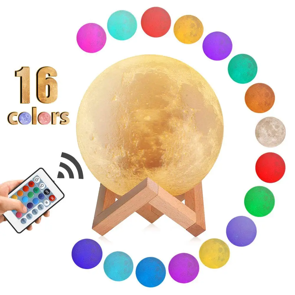 

Moon Lamp Moon Night Light Stand USB Rechargeable Remote Touch Control 3D Moon Light Baby Kids Brithday Christmas Party Gifts