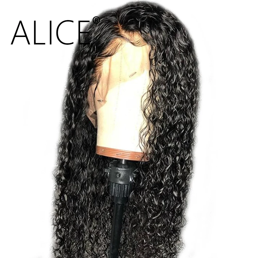 

ALICE Pre Plucked Curly Human Hair Wigs 130% Lace Front Human Hair Wigs Glueless Remy Brazilian Lace Front Wigs With Baby Hair