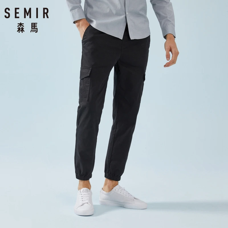 Мужские теплые джинсы SEMIR для зимы мужские облегающие брюки карандаш из смеси