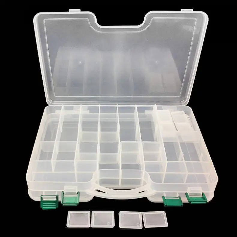 

Double Sided Fishing Lure Tackle Box Hook Rig Bait Storage Case Fishing Tool Accessory Container with Movable Compartments