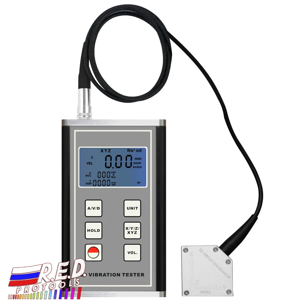 Digital Vibration Meter 3 Axis Piezoelectric Accelerometer Sensor