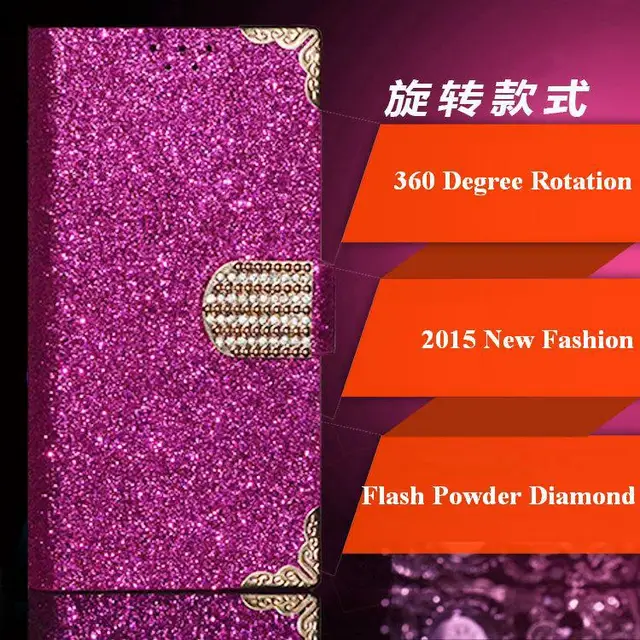 Best Offers Haier W757 Case, Top Fashion Universal 360 Degree Rotation Flash Powder Diamond Phone Cases for Haier W757