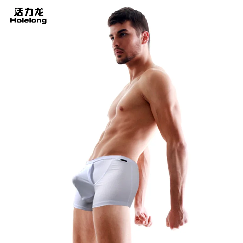 Holelong пикантные качественные tight Мужская Твердые шелковый боксеры пениса Чехол