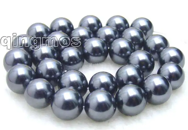 

SALLBig 12mm Round Black AAA GRADE Sea shell PEARL beads strands 15"-los360 Wholesale/retail Free shipping