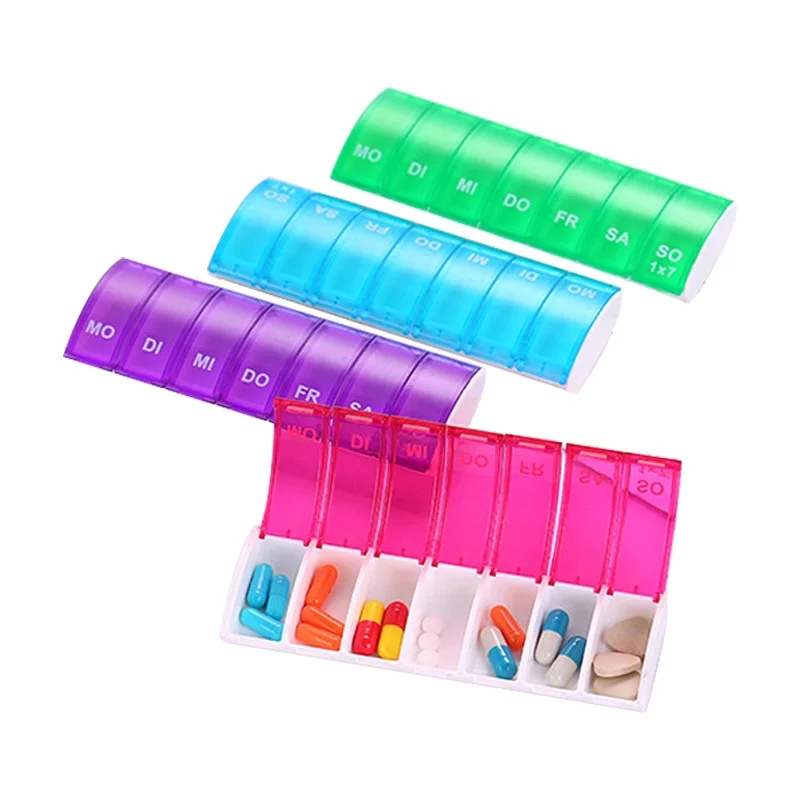 

7 Day Weekly Pill Box Round Fruit Shaped Drugs Holder Tablet Medicine Sort Storage Case Vitamin Storage Box Container Organizer