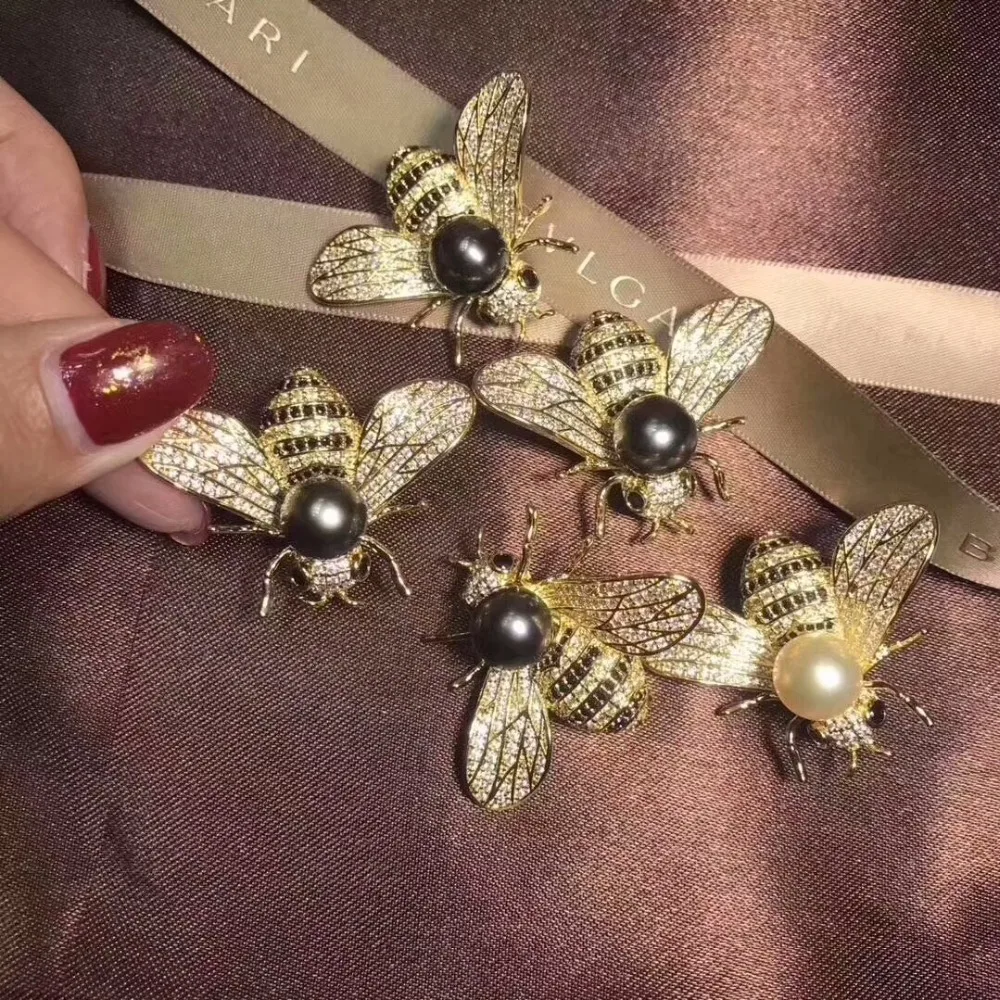 Высококлассный микроскоп Циркон медовая пчела брошь модные ювелирные изделия