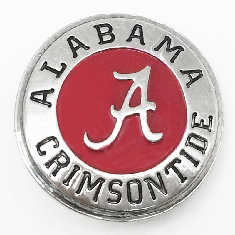 FM7160 металлическая кнопка Футбол Бейсбол Футбол Алабама для браслет с застежкой
